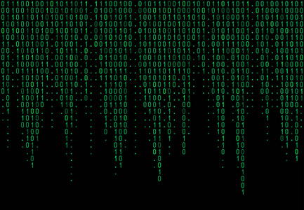 二进制计算机代码. 矩阵背景与数字1.0.矢量插图.照片