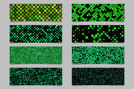 绿色抽象现代对角线圆形方形图案横幅背景设置
