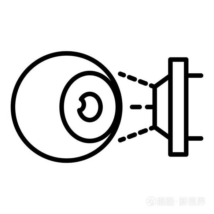 眼球激光检测图标, 轮廓样式插画-正版商用图片15axim-摄图新视界