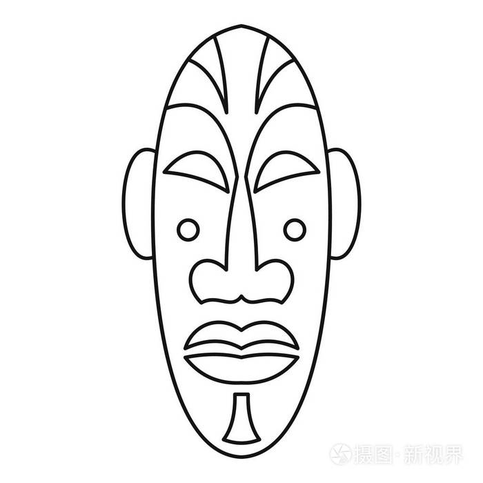 非洲面具图标, 轮廓样式
