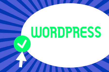 显示 wordpress 的概念手写。商务照片文本免费源发布软件, 可以安装 web 服务器箭头按指向圆形按钮箭头点击滴答