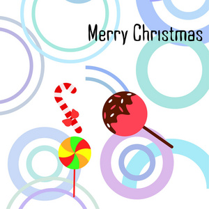 圣诞快乐卡与糖果矢量背景图片