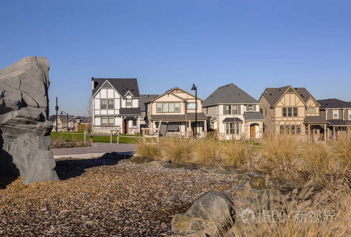 俄勒冈州威尔逊维尔附近的一排房子.