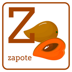 一个字母表与可爱的水果, 字母 z zapote