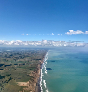 新西兰北岛海岸线从一架飞机上看
