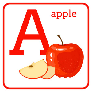 一个字母表与可爱的水果, 字母 a 苹果