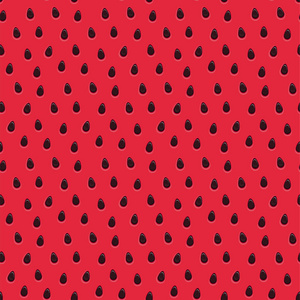 甜西瓜红色图案无缝纹理。 矢量背景。