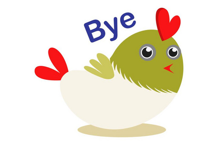 爱上做饭的说说矢量卡通插图可爱的鸟说再见. 孤立在白色背景上.照片