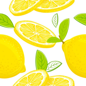 手绘柠檬图案柑橘背景