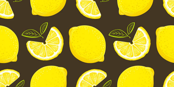 手绘柠檬图案柑橘背景插画-正版商用图片15bwwl-摄图新视界