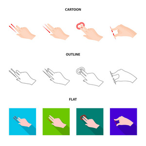 触摸屏和手势的矢量设计。触摸屏和触摸股票矢量图集