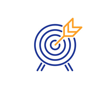 目标线图标中的计算器会计或审计标志计算金融符号五颜六色的轮廓概念