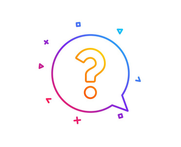 帮助语音气泡标志. 常见问题解答符号. 渐变线按钮. 问号图标设计.