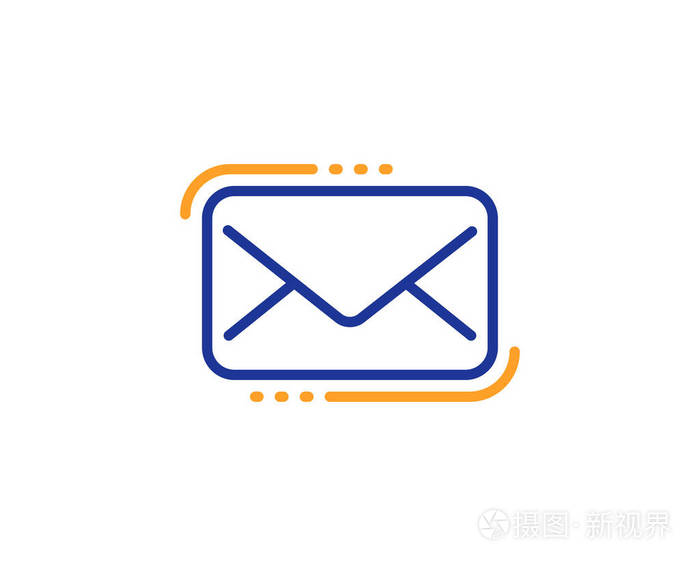 新通讯标志. 电话电子邮件符号. 五颜六色的轮廓概念.