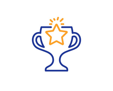 带有星星符号的运动奖杯. 胜利成就或冠军奖标志.