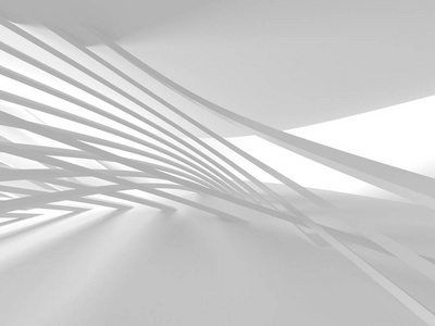 三维插图抽象现代白色渲染建筑背景.照片