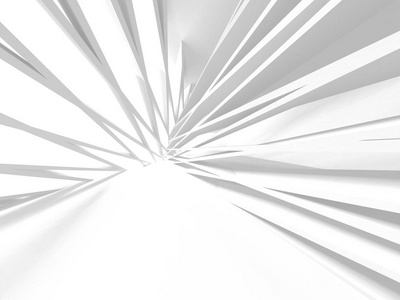 三维插图抽象现代白色渲染建筑背景。