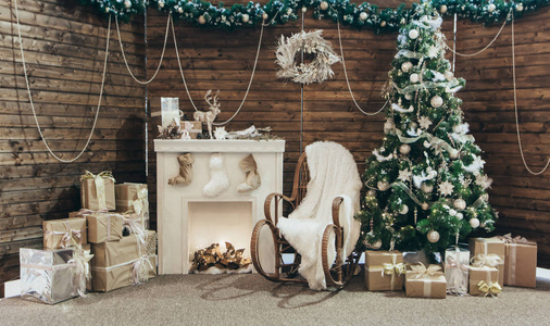 s Concept. holiday photo. Christmas scenery photo zone chair ro