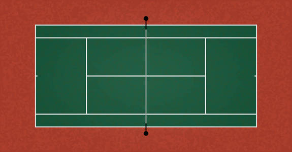 一个纹理逼真的网球场插图。 矢量EPS10。