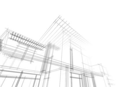 建筑概念草图三维插图