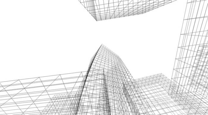 建筑概念草图三维插图