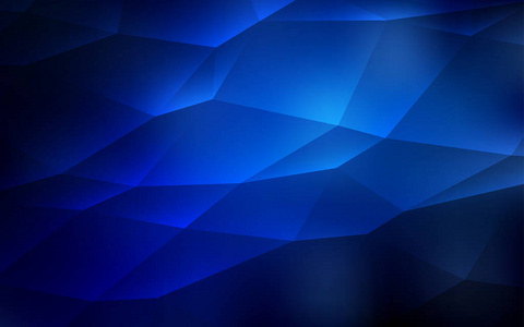 深蓝色矢量覆盖多边形风格。 带有三角形形状的闪光抽象插图。 广告单张图案