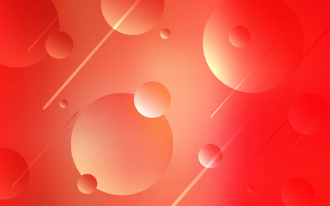 带有圆圈形状的浅红色矢量布局。 抽象插图与彩色气泡在自然风格。 美丽的设计为您的商业广告。