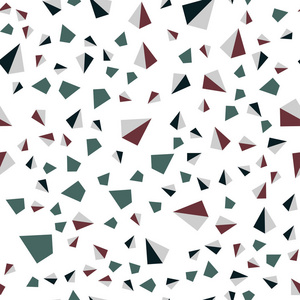 深蓝色红色矢量无缝等距布局与线条三角形。 带有三角形的抽象风格的装饰设计。 织物壁纸设计图案。