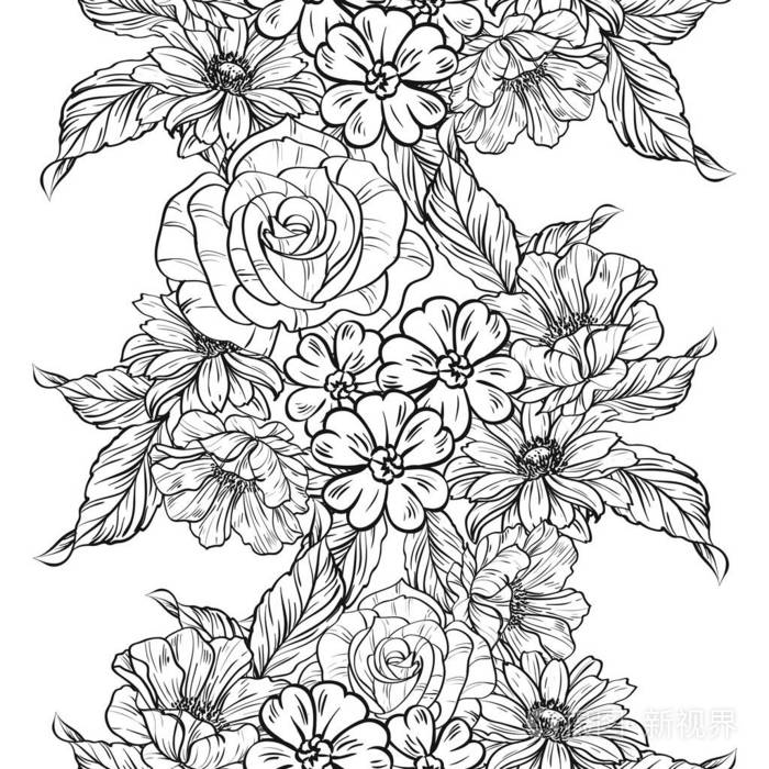 黑白花元素.插画-正版商用图片15cvpx-摄图新视界