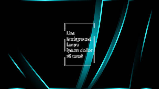 矢量蓝光带波在黑色背景上。 现代技术背景下的布局设计模板