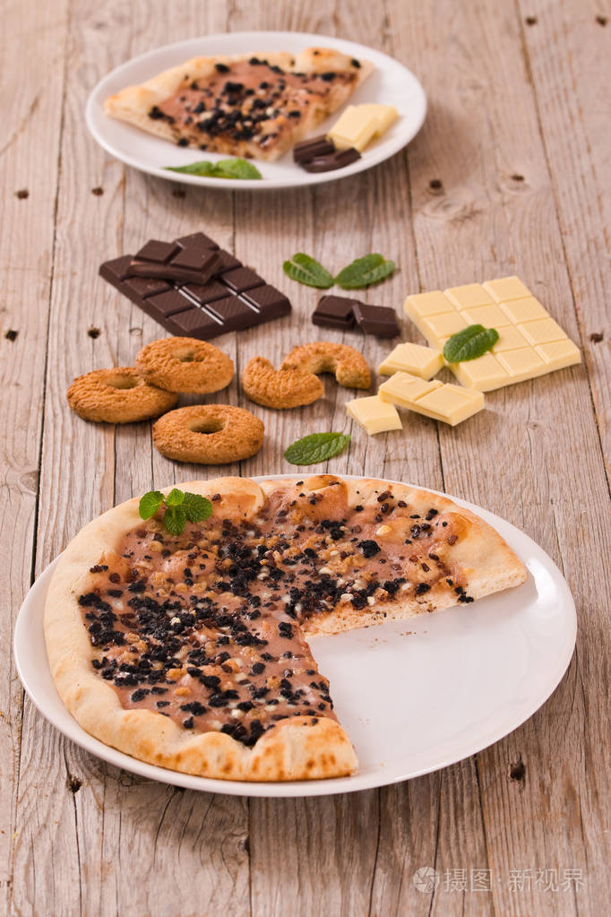 白菜上的披萨巧克力饼干
