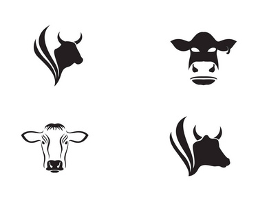 牛标志模板矢量图标插图