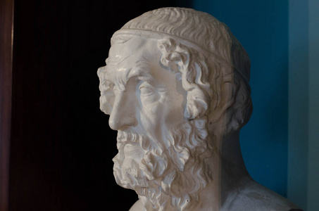 荷马的半身像(关闭)照片