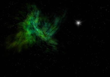 太空中的星场星云和气体充血。 这幅图像的元素由美国宇航局提供。 3D渲染