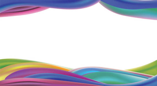 彩色波浪抽象背景在空白背景和复制空间与有趣的设计风格