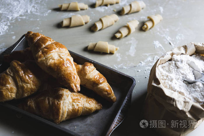 自制牛角面包食品摄影食谱