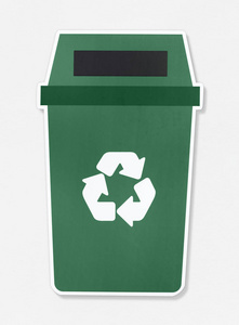 带有回收符号的绿色垃圾
