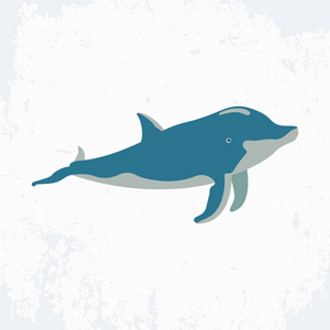 海豚的形象, 标志模板, 海洋符号