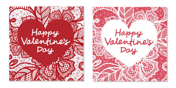 s Day with flowers lace and border. Valentine card with beautifu