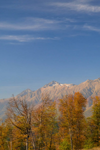 索契和罗莎库特山地度假胜地秋色的自然和山景