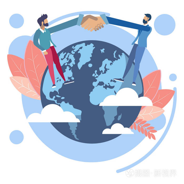 商业以简约的扁平化风格进行交易隐喻.动画片向量例证