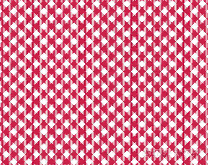 传统红白桌布纹理对角线