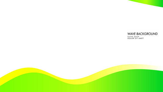 带有绿色和黄色的抽象波底