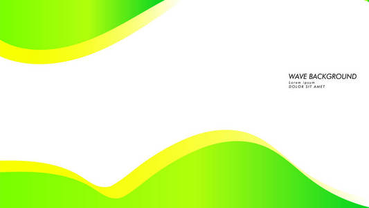 带有绿色和黄色的抽象波底