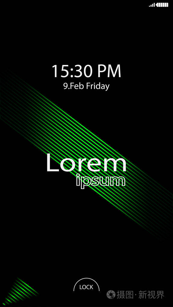 移动应用程序的现代锁屏移动壁纸矢量图