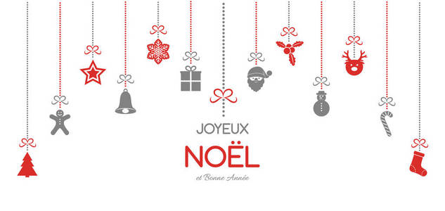 乔伊诺尔从法语翻译成圣诞快乐。 向量