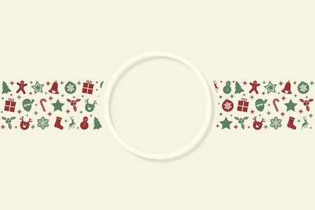圣诞背景与美丽的装饰和复印空间。 矢量。