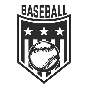带有棒球球的徽章。 标志标签标志徽章的设计元素。 矢量插图