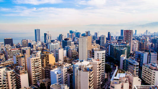 黎巴嫩首都贝鲁特的美丽鸟瞰图
