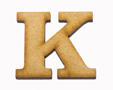 K 白底木制字母